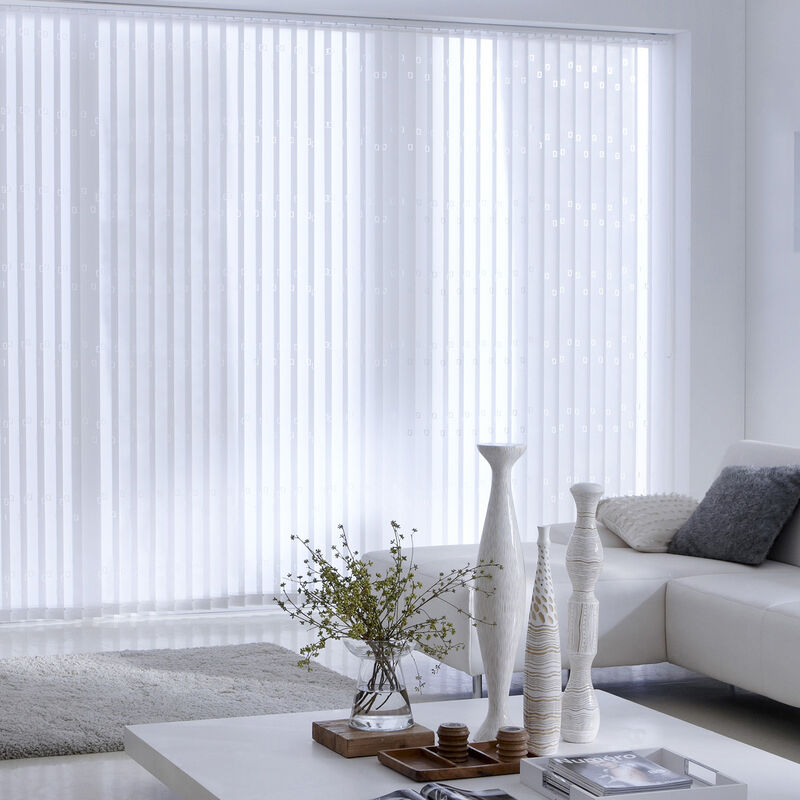 Madecostore - Lot de 5 lamelles verticales 89mm perforées pour store californien - Blanc - L8,9 x H280cm