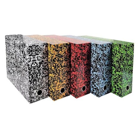 Boîte de classement carton tradition dos 9 cm, couleurs assorties - Lot de 5