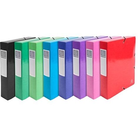 Boîte de classement Idérama en carte pelliculée 7/10e - dos 6 cm - couleurs assorties - Lot de 8