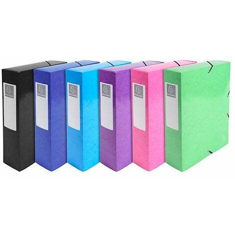 Boîte de classement Idérama en carte pelliculée 7/10e - dos 8 cm - couleurs assorties - Lot de 6