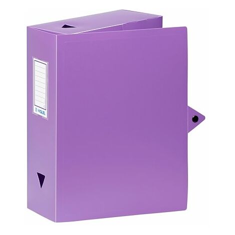 Boîte de classement plastique Essentiel Viquel dos 10 cm couleur mauve - Lot de 4
