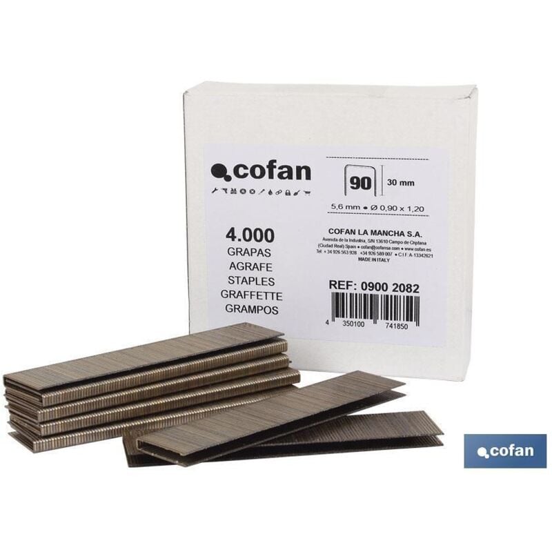 Cofan - Boîte d'agrafes 90/30 mm (4 000 pièces)