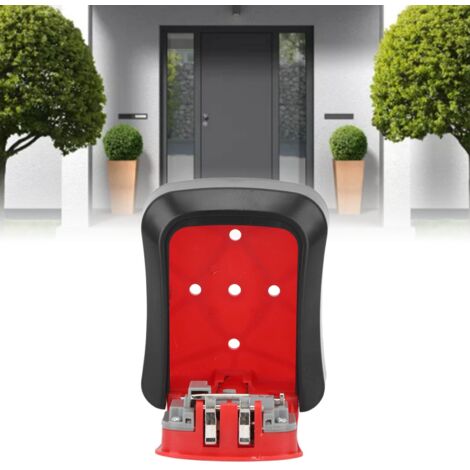 Boîte de Clés avec Code Réinitialisable - Coffret à Combinaison Portable 5 Clés Capacité Montage Mur Rouge ABS