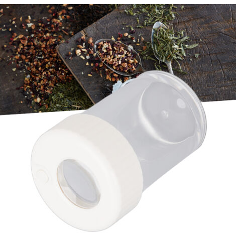 Boîte de Collection Lumineuse et Multi-fonctions avec Verre Loupe 8x et LED, Acrylique Blanche pour Voyage - Set avec Spoon, Brush et Chargeur USB