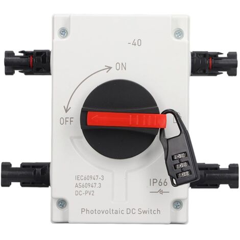 Boîte de Combinaison Solaire, Interrupteur-sectionneur PV DC 32A 4P avec connecteur solaire, Interrupteur-sectionneur PV 2 entrées 2 sorties, pour RV, Système Solaire hors réseau