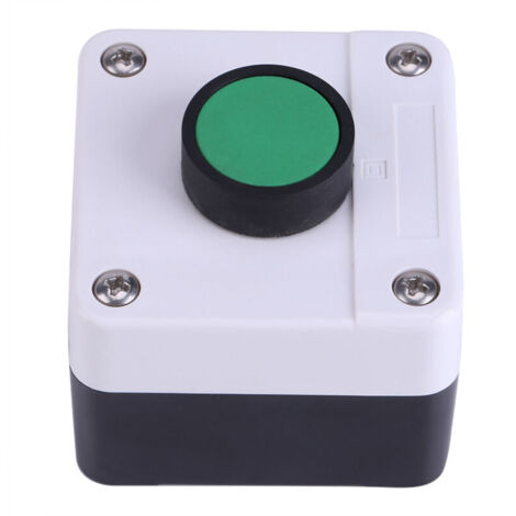Boîte de Commande Bouton-Poussoir Étanche IP54 avec Interrupteur Momentané pour Portail Automatique - Boîtier ABS Vert 68x72x54mm, 1 Bouton Contrôle