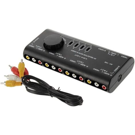 Boîte de commutation Av Rca 4 en 1, commutateur de Signal Audio-vidéo Av, séparateur à 4 voies