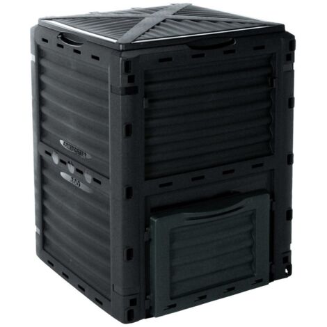 Boîte de compostage 300 l couleur noire 61x61x83cm