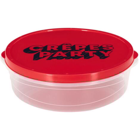 MOBILIBRICO Boite de conservation à crêpes en plastique - Couleur aléatoire - D 28 cm - Livraison gratuite