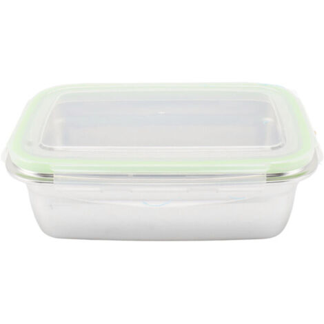 Boîte de conservation carrée en acier inoxydable 304 – 350 ml – Boîte alimentaire étanche anti-fuite