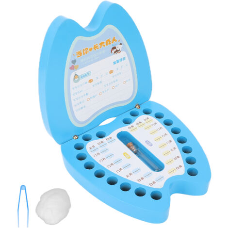 Boîte de Conservation de Dents de Lait en Bois avec Flacon à Cheveux de Naissance - Coffret Souvenir Bébé Cartoon