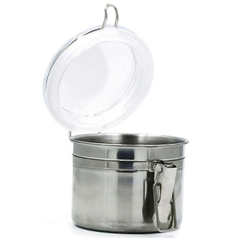 Petite Boîte à Sucre Ronde Style Bistrot – Couvercle Amovible – Plastique, Occasion