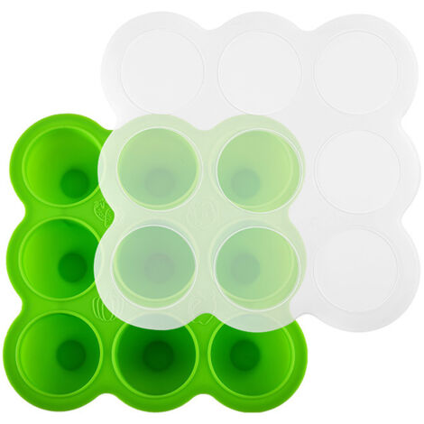 Boîte de conservation en silicone pour aliments pour bébé, idéale pour congeler le lait maternel et les petits pots, avec couvercle en silicone - sans BPA - écologique