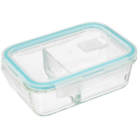 Boîte de conservation en verre Clipeat de 0,7 L avec compartiments rectangulaires, modèle Five