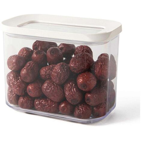 Boîte de conservation hermétique pour aliments secs (1000 ml) en PET transparent, idéale pour les céréales, le riz et autres aliments secs. Parfaite pour le rangement du garde-manger et de la cuisine.