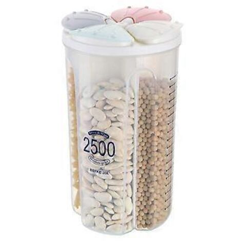 Boîte de conservation hermétique pour aliments secs, distributeur de céréales sèches en plastique étanche avec couvercles résistants pour farine, sucre, riz