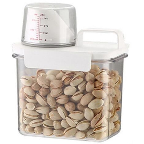 Boîte de conservation hermétique pour céréales, seau à riz transparent, bocal de cuisine, récipient pour pâtes, 1100 ml