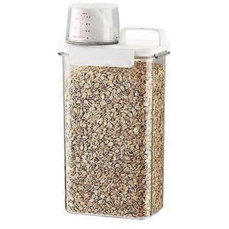 Boîte de conservation hermétique pour céréales, seau à riz transparent, bocal de cuisine, récipient pour pâtes, 2300 ml