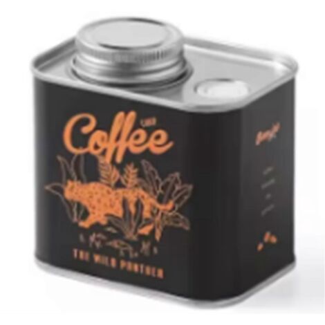 Boîte de conservation hermétique pour grains de café, aération optimale, noire