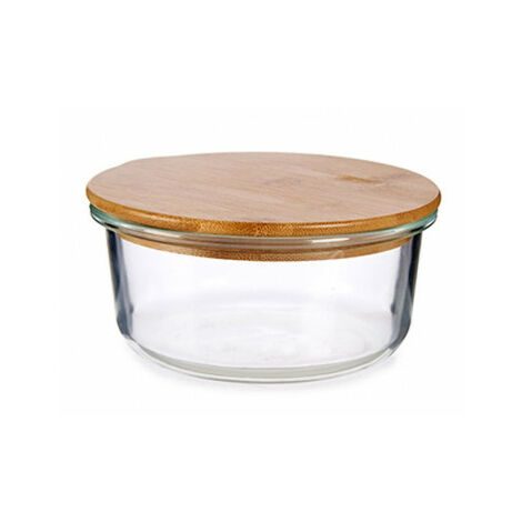 Generic Boîtes de cuisine en verre avec couvercle hermétique en bambou,  bocaux 4 pcs à prix pas cher