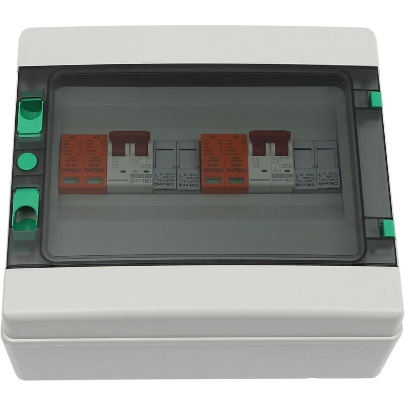 Senderpick - Boîte de courant photovoltaïque, boîte de courant solaire à 2 chaînes avec fusible de courant 32A, dispositif de protection contre les