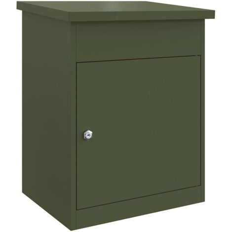 Boîte de dépôt de colis Vert olive 44 x 35 x 59 cm Acier CFW185635