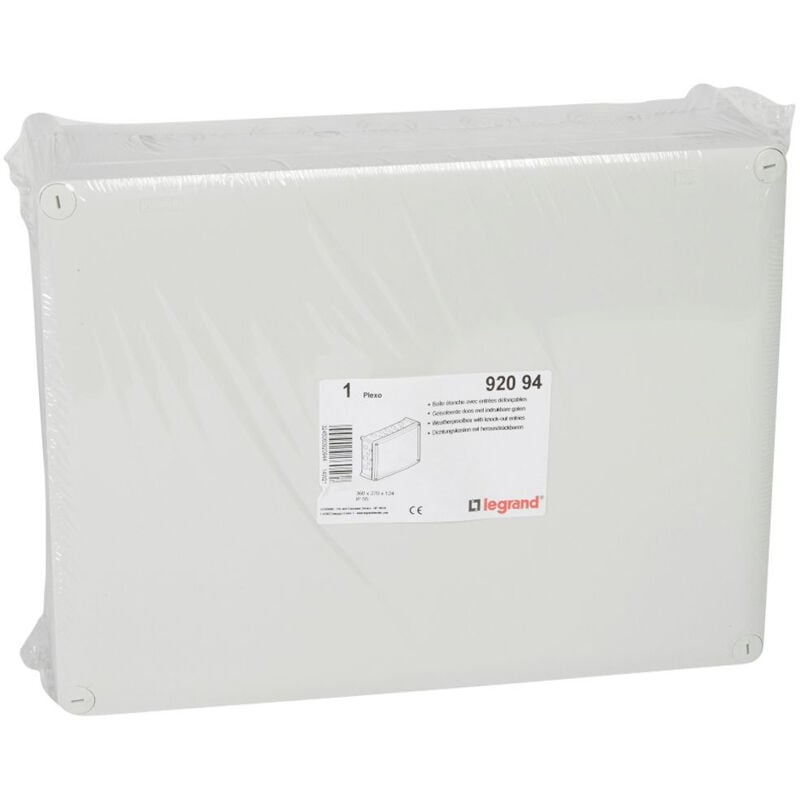 Legrand - Boîte de dérivation rectangulaire pour presse-étoupe Plexo dimensions 360x270x124mm gris RAL7035 092094