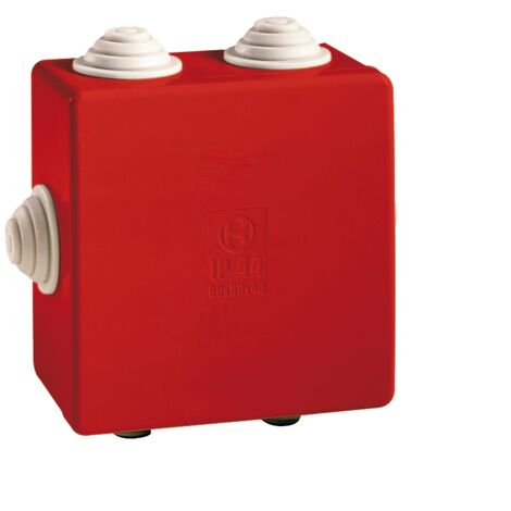 boite de dérivation - a tétines - 80 x 80 x 40 mm - rouge - boite étanche - iboco 05545