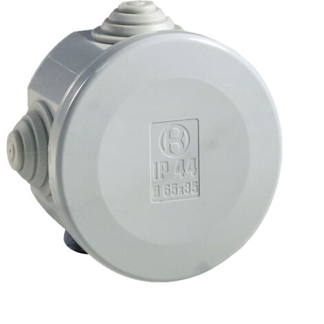 boite de dérivation - a tétines - diamètre 60 mm - gris - boite étanche - iboco 05530