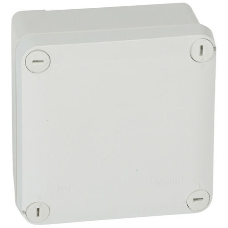 Boîte de dérivation carrée faces lisses pour presse étoupe Plexo dimensions 105x105x55mm gris RAL7035 (092020)