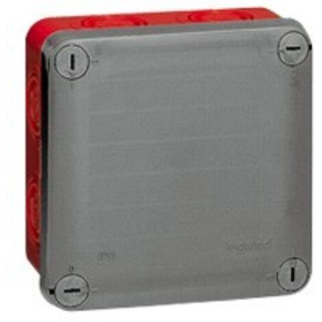Boîte de dérivation carrée pour presse-étoupe Plexo dimensions 105x105x55mm RAL7037 et RAL3000 LEGRAND 092021