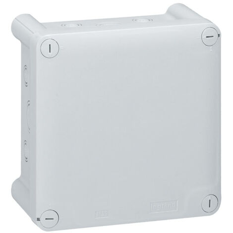 Boîte de dérivation carrée pour presse-étoupe Plexo dimensions 130x130x74mm gris RAL7035 LEGRAND 092034