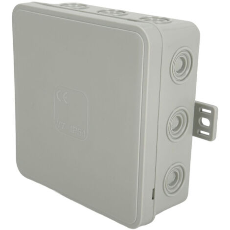 Boîte de dérivation en saillie 100x100x41mm IP54 12 passe-câbles à membrane intégrés gris V7 EDO777919 EDO Technic