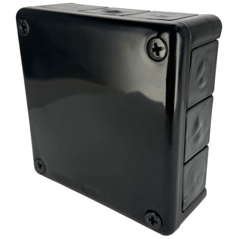 Boîte de dérivation en saillie 118x118x46mm IP55 12 passe-fils en caoutchouc noir VP-51 EDO Technic