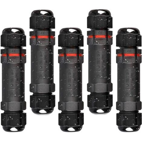 Boîte de dérivation étanche 5 pcs – Connecteurs électriques IP68 pour câbles Ø 1mm-13mm – Taux de courant 24A, tension 450V