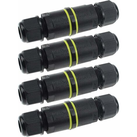 Boîte de Derivation étanche, Connecteur électrique éxterieur IP68 Etanche boîtier de Jonction Ø 3.5mm-7mm (4 pcs)