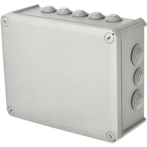 EDO SOLUTIONS Boîte de dérivation étanche en saillie avec presse-étoupes, couvercle vissé 240×190×95 mm IP66, gris EDO TECHNIC