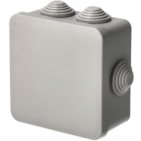 Boîte de dérivation étanche en saillie avec presse-étoupes, fermeture à clic 85×85×45 mm IP55, gris EDO TECHNIC