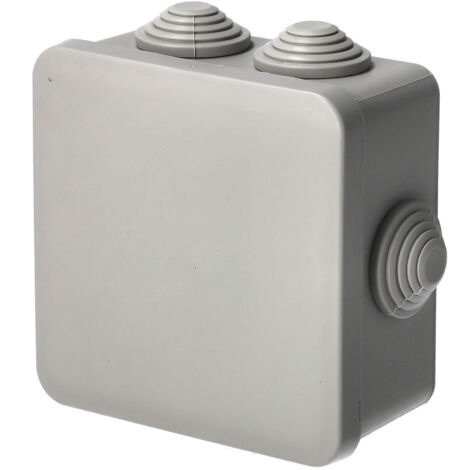 Boîte de dérivation étanche en saillie avec presse-étoupes, fermeture à klik 100×100×50 mm IP55, gris EDO TECHNIC