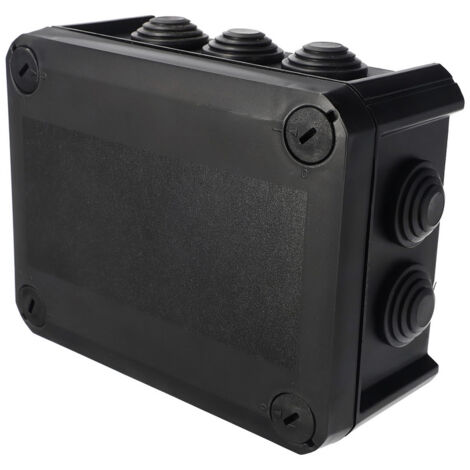 Boîte de dérivation étanche en saillie, presse-étoupes, couvercle à visser 150x115x65mm IP66 noir EDO Technic