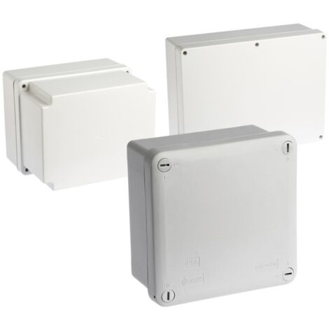 Boîte de dérivation étanche IP55 - 960° - face lisse - Dimensions - Dim. 105x105x55 avec couvercle bas
