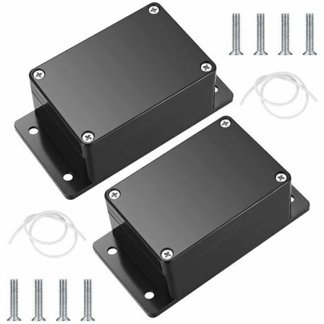 Boîte de dérivation étanche IP65 – 2 pièces 100 x 68 x 50 mm – ABS noir pour installations intérieures et extérieures – Protection optimale câbles