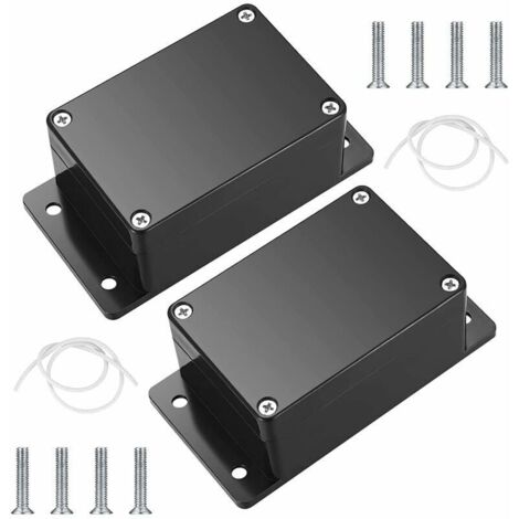 Boîte de dérivation étanche IP65 – 2 pièces 100 x 68 x 50 mm – ABS noir pour installations intérieures et extérieures – Protection optimale câbles