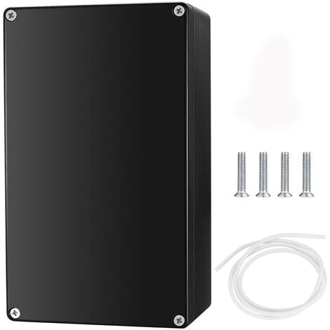 Boite de Derivation Etanche IP65 Electrique Exterieur, Boîte de Jonction Connecteurs, Boitier Plastique Electronique Extérieur (Noir 20X12X7.5CM)