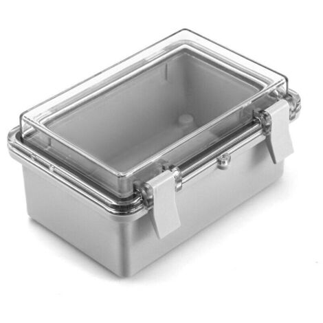 Boîte de dérivation étanche IP65 en ABS avec couvercle transparent en polycarbonate – 150 × 100 × 70 mm