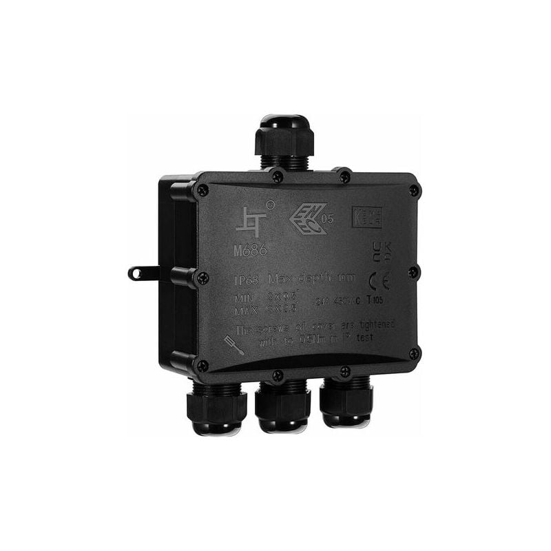 Ikodm - Boîte de Dérivation Etanche IP68 Extérieur - 4 Voies Plus Grande Câble, Connecteur Boîte de Jonction Electrique pour Câble ø 4 à 14mm, abs +