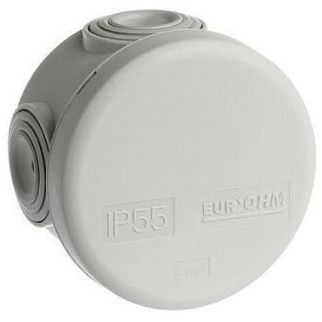 Boîte de dérivation étanche ronde - couvercle enclipsable diamêtre 80mm - Eur'Ohm