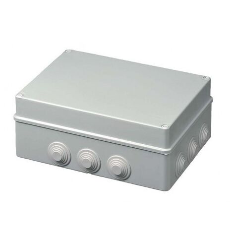 Boite de dérivation grise 240X190X90mm étanche à embouts IP55 couvercle vis isolées plombables SIB P03418