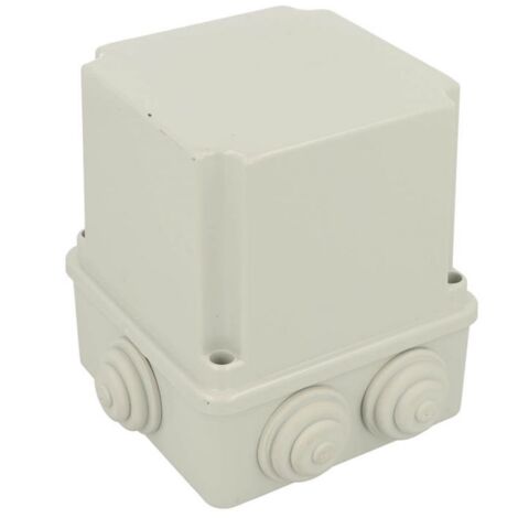 Boite de dérivation IP54 100x100x120mm, avec couvercle rehaussé, 6 entrées membranes souples