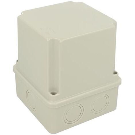 Boite de dérivation IP54 100x100x120mm, avec couvercle rehaussé, 6 entrées pré-découpées